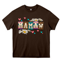 Chocolate Brown daisy mamaw Heavy Core Tee - AdoDesignShop