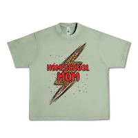 Oil Green homeschool mom lightning bolt Urban Heavy Tee - MaliasSmallBusiness