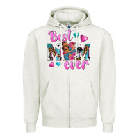 Oatmeal Heather Best Mom Ever Afro Woman Zipper Hoodie - texasbilliewilder