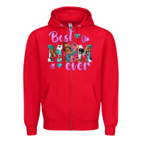 Red Best Mom Ever Afro Woman Zipper Hoodie - texasbilliewilder