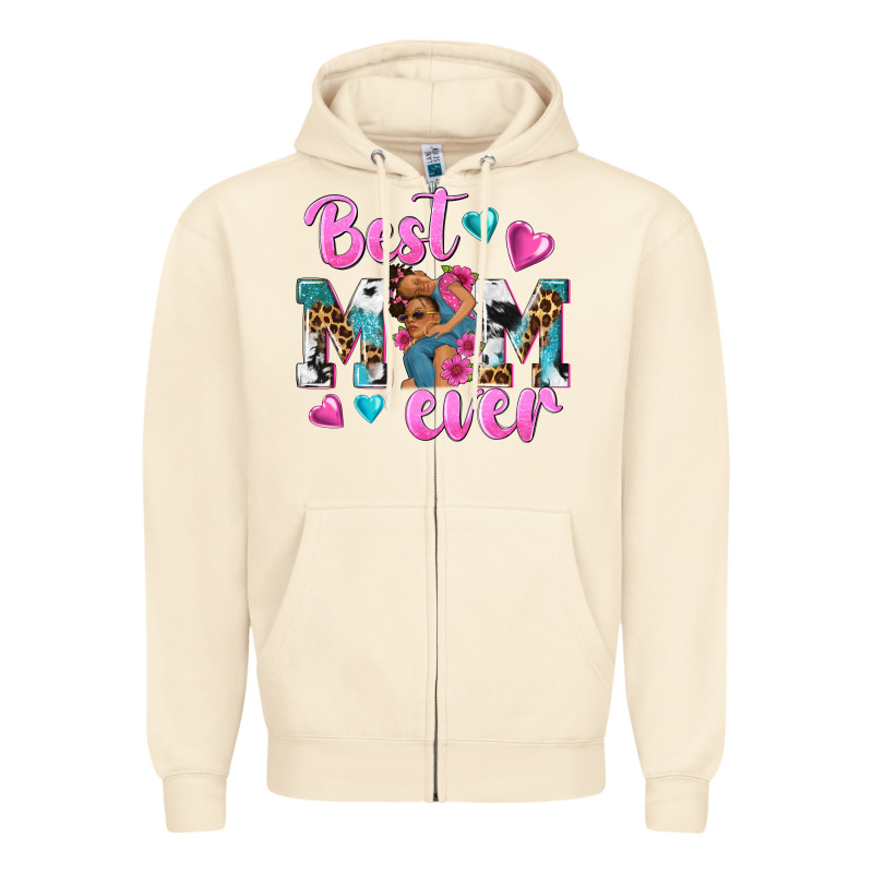 Best Mom Ever Afro Woman Zipper Hoodie by texasbilliewilder | Teevron