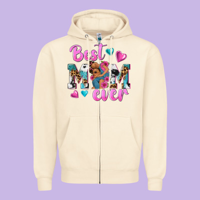 Best Mom Ever Afro Woman Zipper Hoodie Designed By Texasbilliewilder