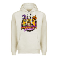 Oatmeal Heather halloween gamer Premium Hoodie - CowGirlArtShop