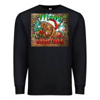 Black merry christmas heifer cow Premium Sweatshirt - CowGirlArtShop