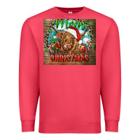 Cardinal merry christmas heifer cow Premium Sweatshirt - CowGirlArtShop