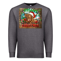 Charcoal Heather merry christmas heifer cow Premium Sweatshirt - CowGirlArtShop