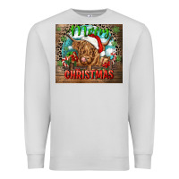 Dove Grey merry christmas heifer cow Premium Sweatshirt - CowGirlArtShop