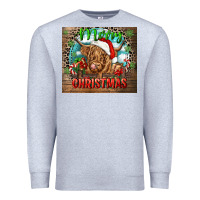 Heather Grey merry christmas heifer cow Premium Sweatshirt - CowGirlArtShop