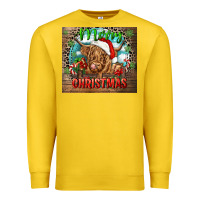 Lemon merry christmas heifer cow Premium Sweatshirt - CowGirlArtShop