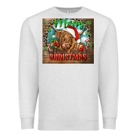 Oatmeal Heather merry christmas heifer cow Premium Sweatshirt - CowGirlArtShop