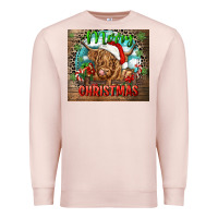 Pale Pink merry christmas heifer cow Premium Sweatshirt - CowGirlArtShop