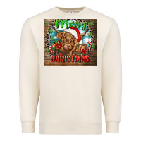 Sandshell merry christmas heifer cow Premium Sweatshirt - CowGirlArtShop