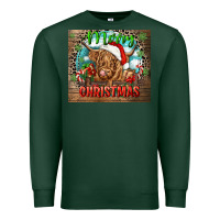 Sports Green merry christmas heifer cow Premium Sweatshirt - CowGirlArtShop