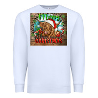 White merry christmas heifer cow Premium Sweatshirt - CowGirlArtShop