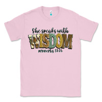Bubblegum Pink she speaks with wisdom proverbs 31 26 Classic Tee - NancyCooperArtShop