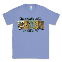 Colony Blue she speaks with wisdom proverbs 31 26 Classic Tee - NancyCooperArtShop