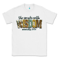 White she speaks with wisdom proverbs 31 26 Classic Tee - NancyCooperArtShop