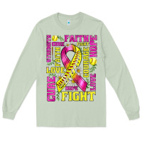 Matcha breast cancer softball ribbon love cure fight bbs Long Sleeve Tee - BundleAndBundleShop