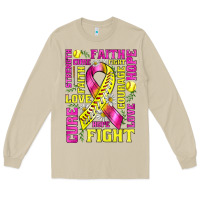 Mushroom breast cancer softball ribbon love cure fight bbs Long Sleeve Tee - BundleAndBundleShop