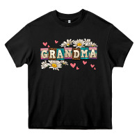 Black daisy grandma Heavy Core Tee - AdoDesignShop