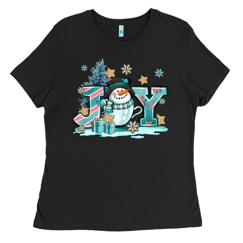 Cute Coffeecup Snowmanand Joy Ladies Tee by AdoDesignShop | Teevron