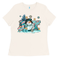 Bone cute coffeecup snowmanand joy Ladies Tee - AdoDesignShop