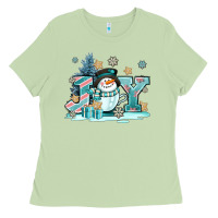 Matcha cute coffeecup snowmanand joy Ladies Tee - AdoDesignShop