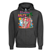 Charcoal Heather Always salty Zipper Hoodie - NancyCooperArtShop