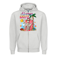 Dove Grey Always salty Zipper Hoodie - NancyCooperArtShop