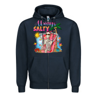Navy Always salty Zipper Hoodie - NancyCooperArtShop