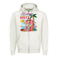 Oatmeal Heather Always salty Zipper Hoodie - NancyCooperArtShop