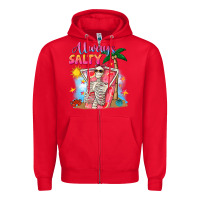 Red Always salty Zipper Hoodie - NancyCooperArtShop