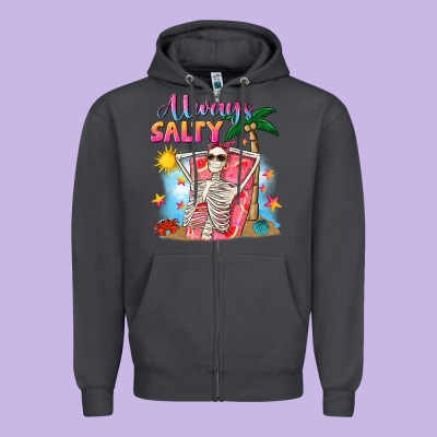Always Salty Zipper Hoodie Designed By Nancycooperartshop