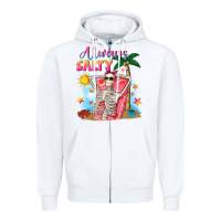 White Always salty Zipper Hoodie - NancyCooperArtShop