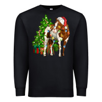 Black american paint horse christmas tree Premium Sweatshirt - CowGirlArtShop