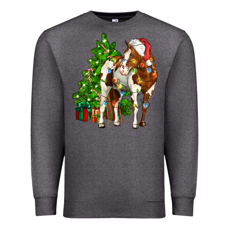 American Paint Horse Christmas Tree Premium Sweatshirt by CowGirlArtShop | Teevron