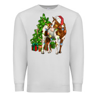 Dove Grey american paint horse christmas tree Premium Sweatshirt - CowGirlArtShop