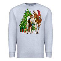 Heather Grey american paint horse christmas tree Premium Sweatshirt - CowGirlArtShop
