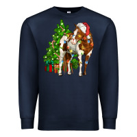 Navy american paint horse christmas tree Premium Sweatshirt - CowGirlArtShop