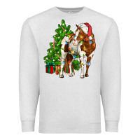 Oatmeal Heather american paint horse christmas tree Premium Sweatshirt - CowGirlArtShop