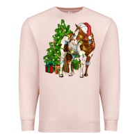 Pale Pink american paint horse christmas tree Premium Sweatshirt - CowGirlArtShop