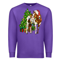 Purple american paint horse christmas tree Premium Sweatshirt - CowGirlArtShop