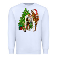 White american paint horse christmas tree Premium Sweatshirt - CowGirlArtShop