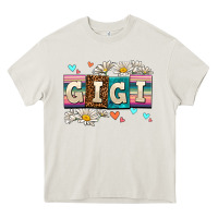Cream daisy gıgı Heavy Core Tee - AdoDesignShop