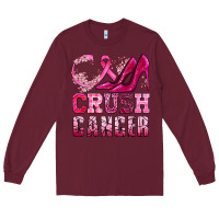 Burgundy crush cancer high heels bbs Long Sleeve Tee - BundleAndBundleShop
