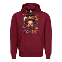 Burgundy mardi gras school secretary caucasian messy bun Zipper Hoodie - texasbilliewilder