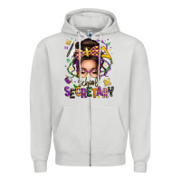 Dove Grey mardi gras school secretary caucasian messy bun Zipper Hoodie - texasbilliewilder