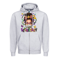 Heather Grey mardi gras school secretary caucasian messy bun Zipper Hoodie - texasbilliewilder