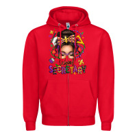 Red mardi gras school secretary caucasian messy bun Zipper Hoodie - texasbilliewilder