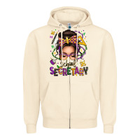 Sandshell mardi gras school secretary caucasian messy bun Zipper Hoodie - texasbilliewilder